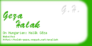 geza halak business card